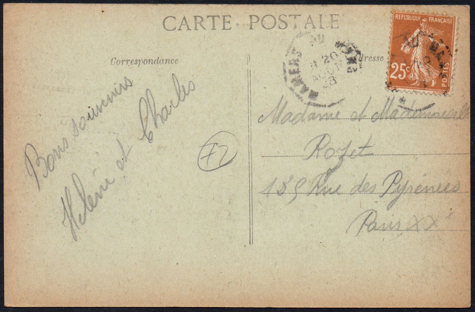 Courrier-Convoyeur : St. Antoine de Rochefort, La Fert�-Bernard 1928 Obliteration Mamers au Mans